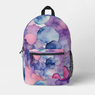 Sac À Dos Imprimé Peinture d'aquarelle rose bleu violet Fusion ar