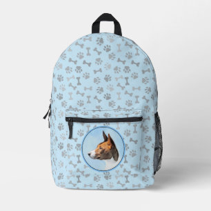 Sac À Dos Imprimé Peinture de Basenji - Art Original Mignon