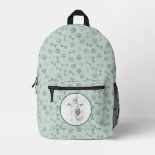 Sac À Dos Imprimé Peinture de bonhomme de neige de Noël Keeshond Art