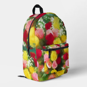 Sac À Dos Imprimé Peinture de bouquet de roses - Joli art floral ori