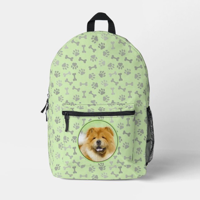 Sac À Dos Imprimé Peinture de Chow Chow - Art Original de Chien Mign (Recto)