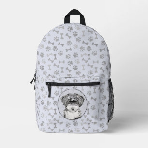 Sac À Dos Imprimé Peinture de Terrier Tibétain - Art de Chien Origin