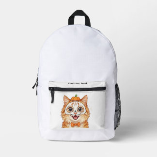 Sac À Dos Imprimé Peinture de visage de squelette mignon Chat roux H