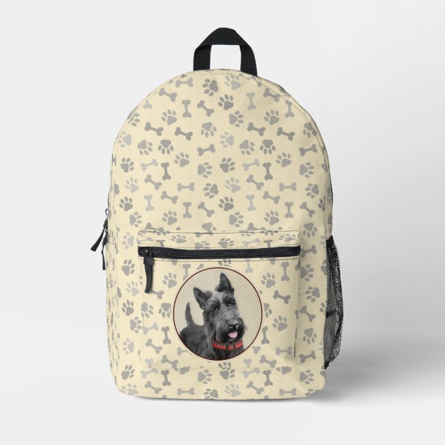 Sac À Dos Imprimé Peinture écossaise Terrier - Cute Original Chien A (Recto)