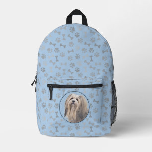 Sac À Dos Imprimé Peinture Havanais (Argent) - Art de chien original