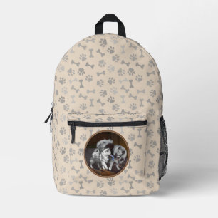 Sac À Dos Imprimé Peinture Keeshond Playtime - Jolie art original ch