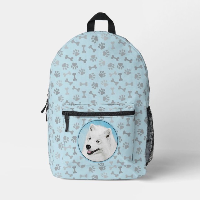 Sac À Dos Imprimé Peinture Samoyed - Cute Original Chien Art (Recto)