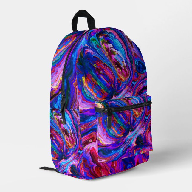 Sac À Dos Imprimé Peintures à teintes pourpres modernes (Coin arrière gauche)