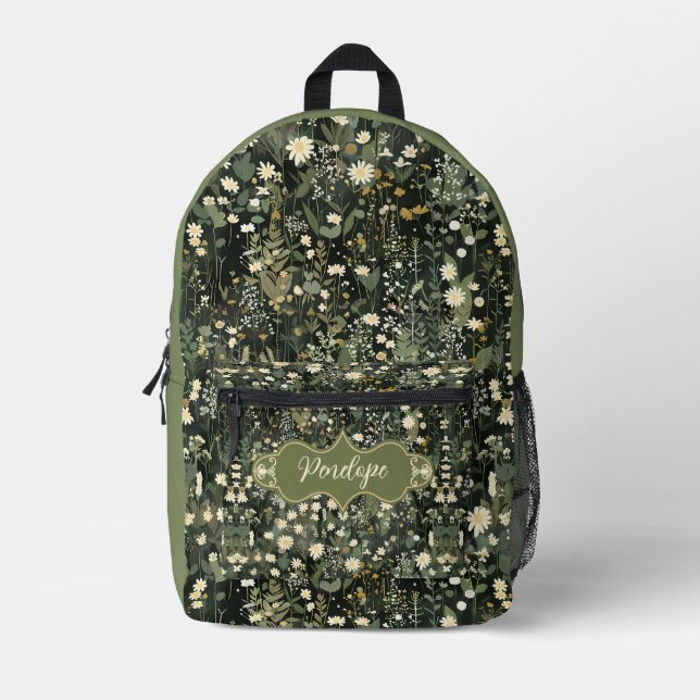 Sac À Dos Imprimé Pénélope Fleur de marais foncés (Recto)