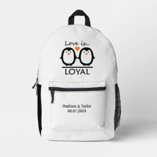 Sac À Dos Imprimé Penguin Love noms et date personnalisés