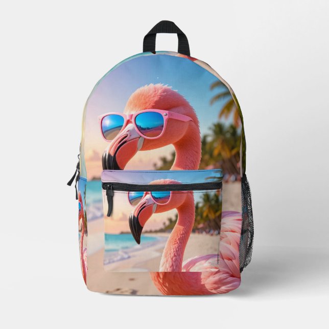 Sac À Dos Imprimé PENSEUR ROSE Flamant Rose (Recto)