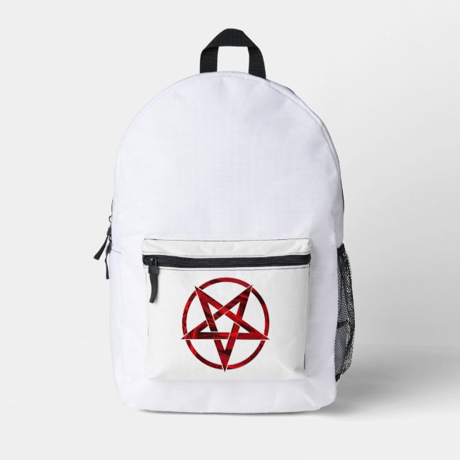 Sac À Dos Imprimé Pentagramme du Diable Rouge (Recto)