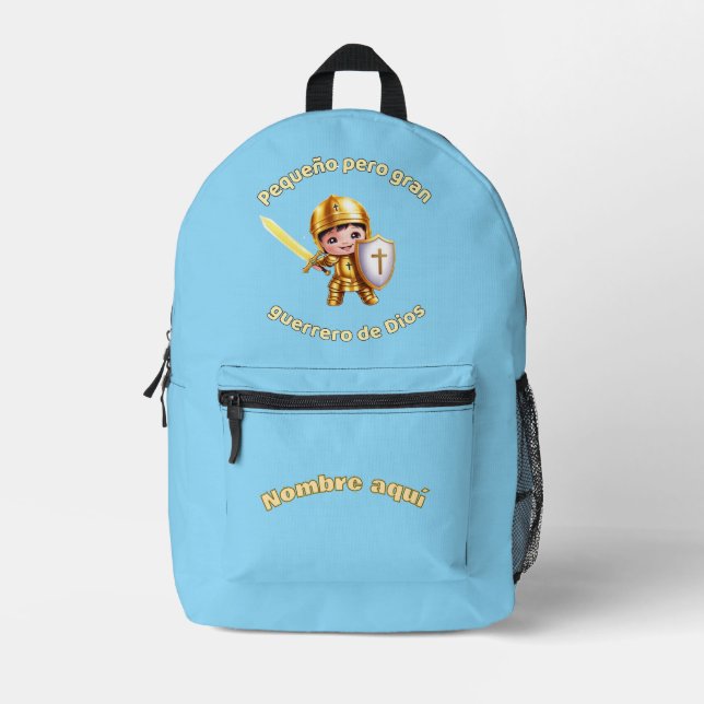 Sac À Dos Imprimé Pequeño gran guerrero de Dios  (Recto)