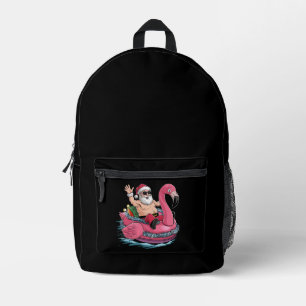 Sac À Dos Imprimé Père Noël Flamant rose Floatie Noël En Juillet Été