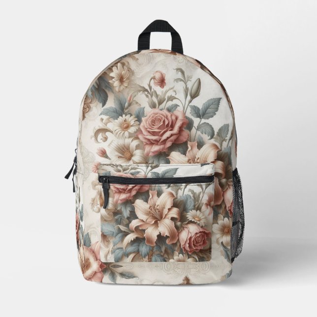 Sac À Dos Imprimé Perfection florale ancienne légère (Recto)