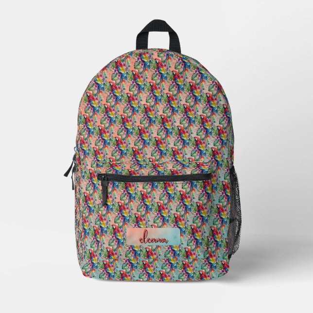 Sac À Dos Imprimé Perroquet (Recto)