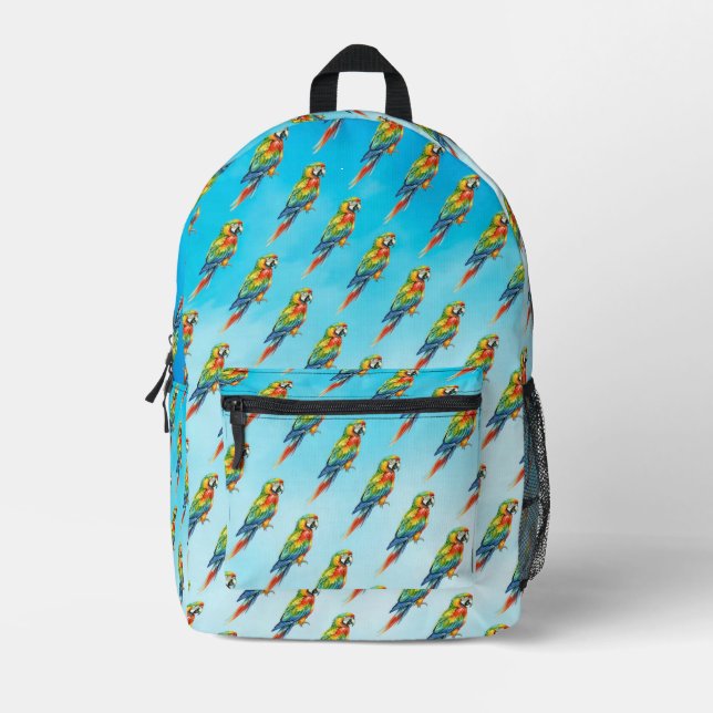 Sac À Dos Imprimé Perroquet (Recto)