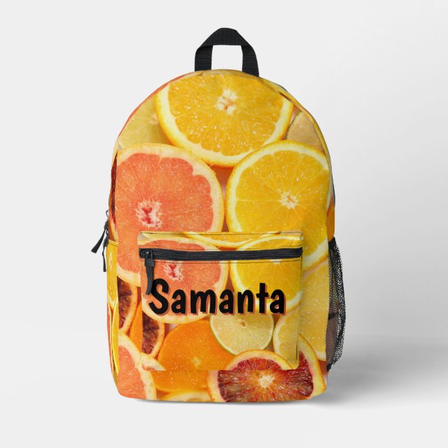 Sac À Dos Imprimé Personalized Citrus Backpack | Fresh Fruits Kids  (Recto)