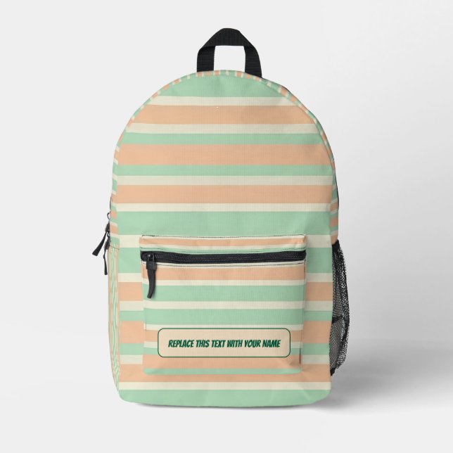 Sac À Dos Imprimé Personalized Horizontal Stripe Backpack (Recto)