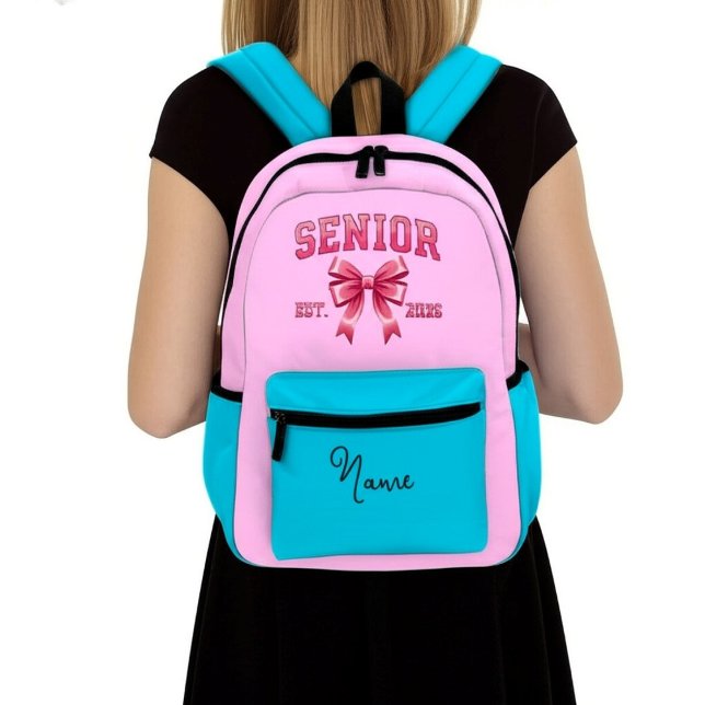 Sac À Dos Imprimé Personalized Senior 2026 with Pink Bow  (Créateur téléchargé)