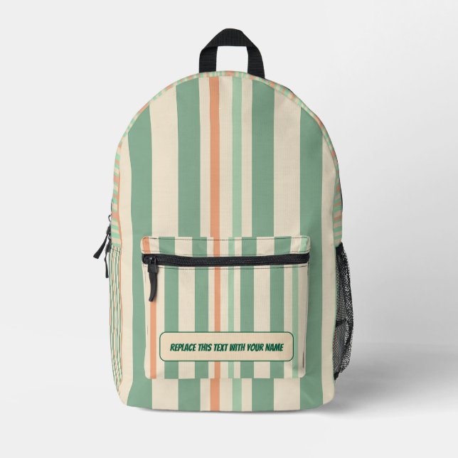 Sac À Dos Imprimé Personalized Vertical Stripe Backpack (Recto)