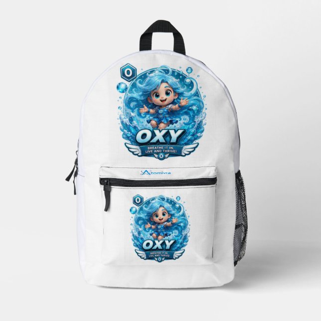 Sac À Dos Imprimé Personnage d'oxygène ATOMIVRA  (Recto)
