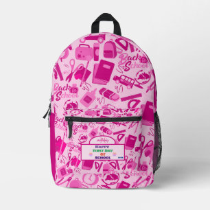 Sac À Dos Imprimé Personnalisable en rose girly Retour au Motif scol