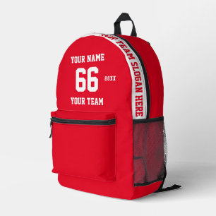 Sac À Dos Imprimé Personnalisé blanc Nom, Numéro, Sport d'équipe