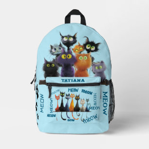 Sac À Dos Imprimé Personnalisé Crazy Cat
