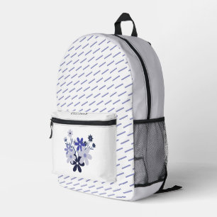 Sac À Dos Imprimé Personnalisé élégant bleu violet violet motif