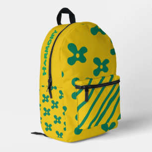 Sac À Dos Imprimé Personnalisé Jaune/Vert