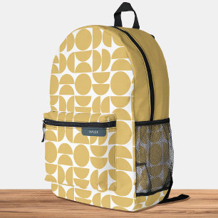 Sac À Dos Imprimé Personnalisé milieu du siècle moderne Motif Jaune