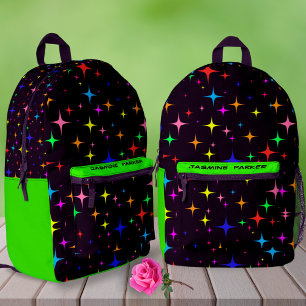 Sac À Dos Imprimé Personnalisé Nom Coloré Stars Lefty Girl Cute Scho