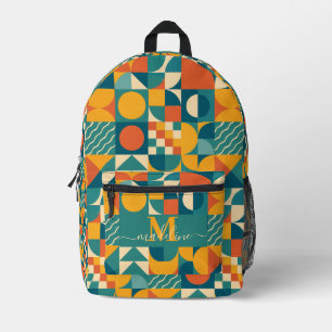 Sac À Dos Imprimé Personnalisé Retro géométrique coloré