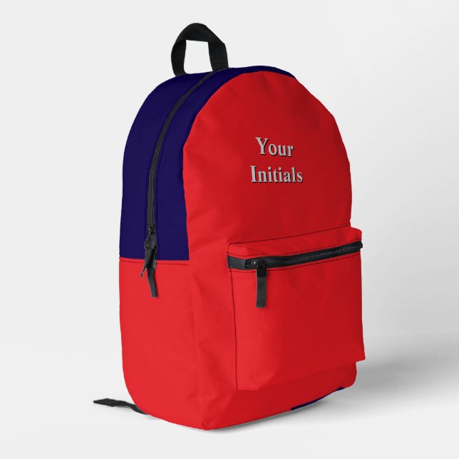 Sac À Dos Imprimé Personnaliser Avec Vos Initiales Rouge (Coin arrière gauche)
