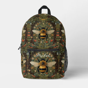 Sac À Dos Imprimé Personnaliser le boho botanique de bourdon rétro