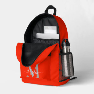 Sac À Dos Imprimé Personnaliser Monogramme Nom initial Orange