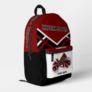Sac À Dos Imprimé Personnaliser Pom-Pom Girl Rouge Bourgogne, Noir, 