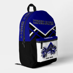 Sac À Dos Imprimé Personnaliser Pom-Pom Girl Royal Bleu, Noir, Blanc