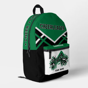Sac À Dos Imprimé Personnaliser Pom-Pom Girl Vert, Noir, Blanc