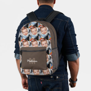 Sac À Dos Imprimé Personnaliser Votre motif photo monogramme nom bru