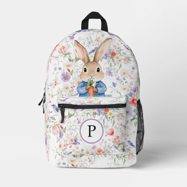 Sac À Dos Imprimé Peter Rabbit Oiseaux Fleur sauvage Branches floral (Recto)
