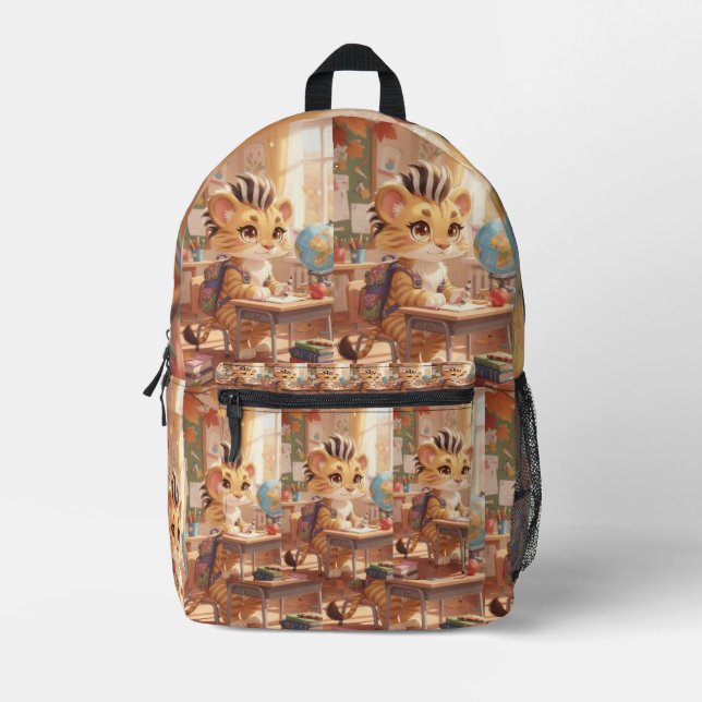 Sac À Dos Imprimé Petit Tigre, Premier Jour Important (Recto)