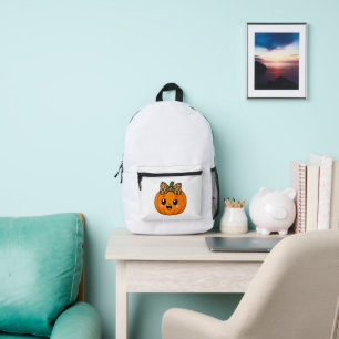 Sac À Dos Imprimé Petite Citrouille Orange Mignonne Halloween Person