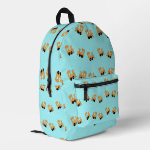 Sac À Dos Imprimé Petits trains orange motif en bleu