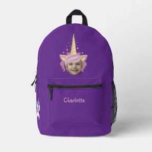 Sac À Dos Imprimé Photo Casquette de l'Unicorne violette nommée de r