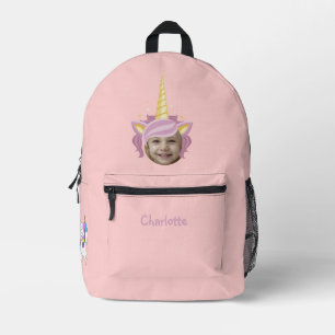 Sac À Dos Imprimé Photo de Casquette Unicorn rose nommée de retour à