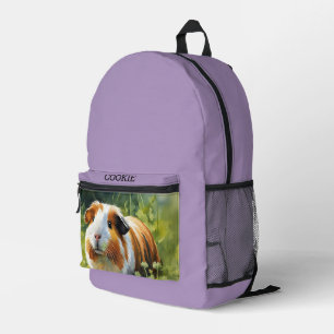 Sac À Dos Imprimé Photo de l'animal mignon lilas