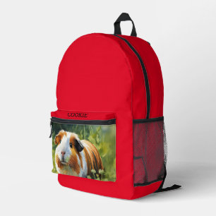Sac À Dos Imprimé Photo de votre animal de compagnie rouge