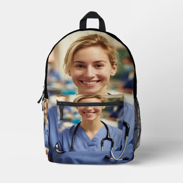 Sac À Dos Imprimé Photo d'infirmière Personnaliser (Recto)